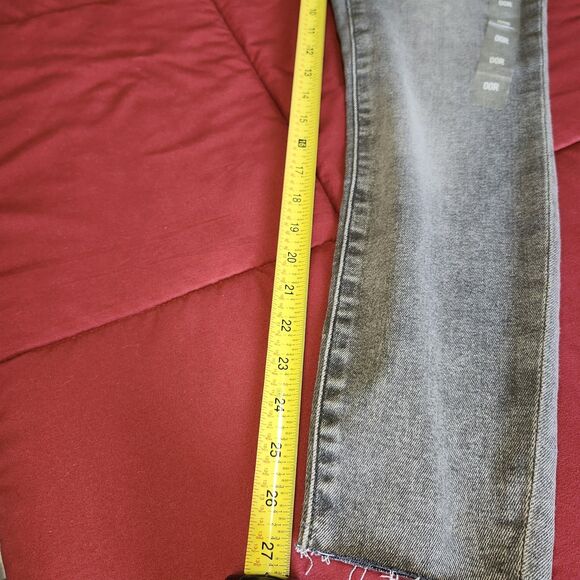 Express NWT 00R Curvy High Waist Washed Black Skinny Jeans Raw Hem Stretch - Picture 12 of 13